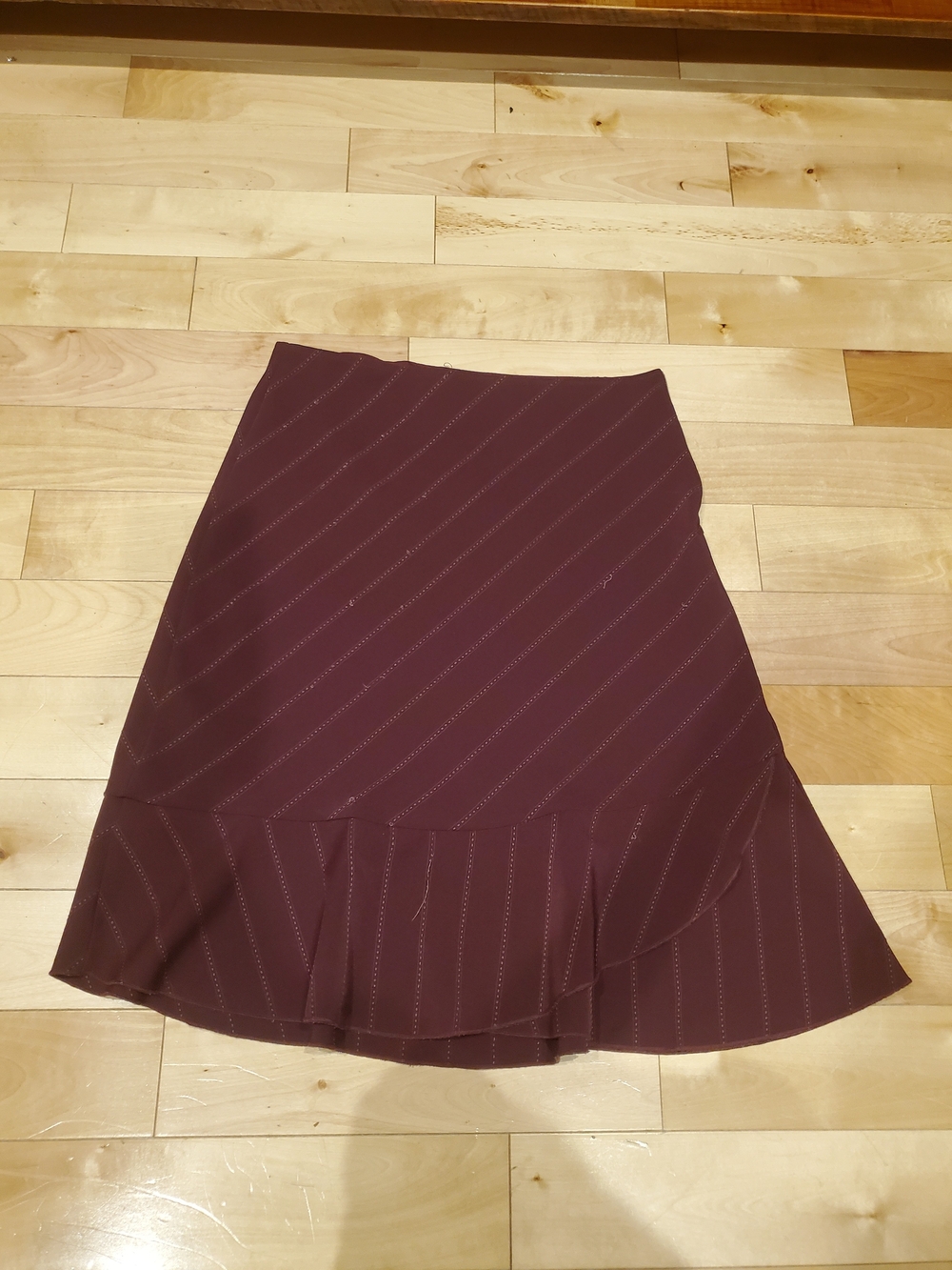 HeartSoul Burgundy A-Line Skirt with Ruffle Hem